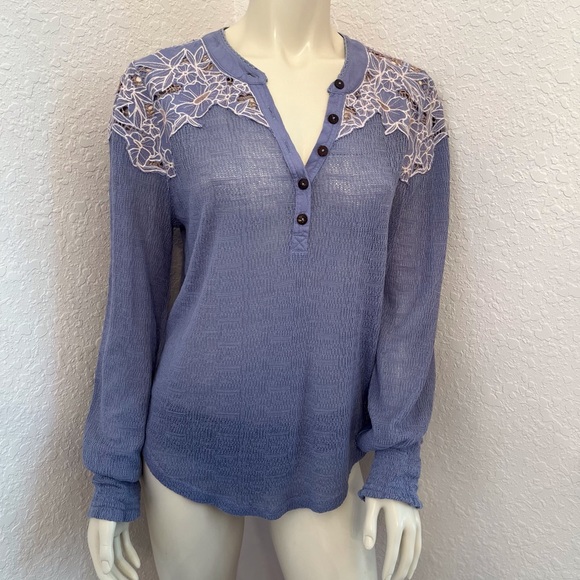 Free People Easy Breezy Floral Appliqué Henley - Picture 10 of 16